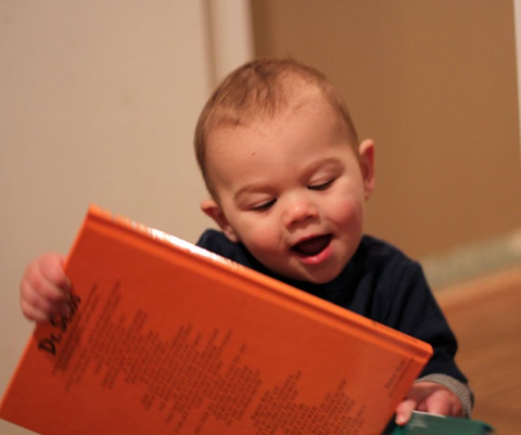 Baby with a book