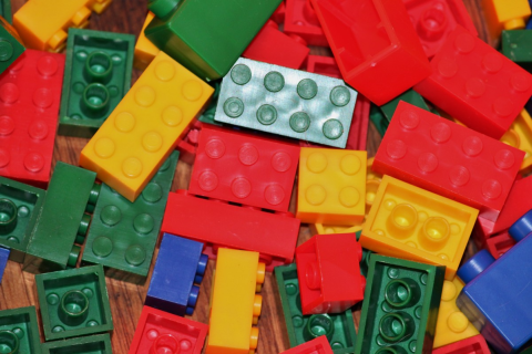 A mix of Lego bricks