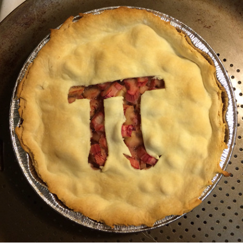 Pie with pi symbol cut out of it