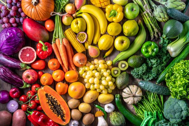 a bunch of multi-colored vegetables