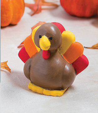 Ceramic turkey painted in traditional colors