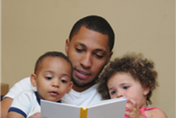 Family reading together